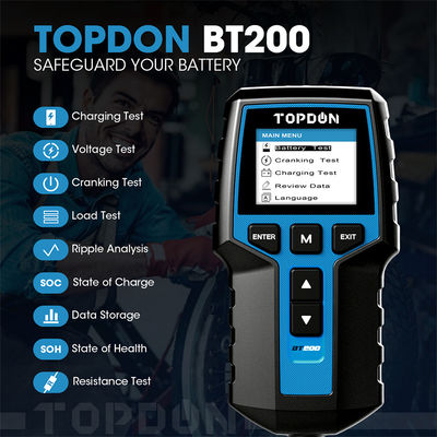 12V 24V多くの車のためのプリンターTOPDON BT200が付いている携帯用電池のテスター